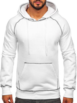 Baltas vyriškas džemperis su gobtuvu Bolf 8B152