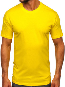 Geltoni vyriški medvilniniai marškinėliai be paveikslėlio Bolf 192397
