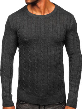 Grafito spalvos vyriškas megztinis Bolf MM6021