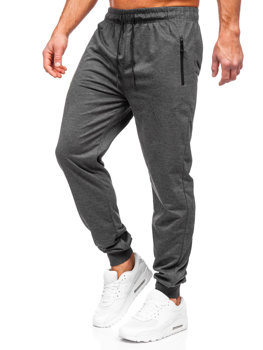 Grafito spalvos vyriškos sportinės jogger kelnės Bolf JX6105