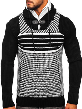 Juodas storas vyriškas megztinis stačia apykakle Bolf 2000