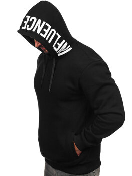 Juodas vyriškas džemperis su gobtuvu ir paveikslėliu Bolf 147050