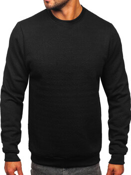 Juodas vyriškas džemperis su paveikslėliu be gobtuvo Bolf LJ0599