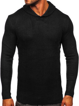 Juodas vyriškas megztinis stačia apykakle Bolf MM6018