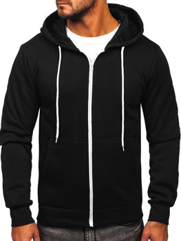 Juodas vyriškas užsegamas džemperis su gobtuvu Bolf HW2787