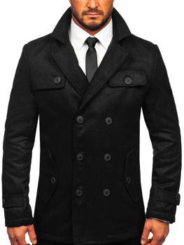Juodas vyriškas žieminis paltas Bolf M3142