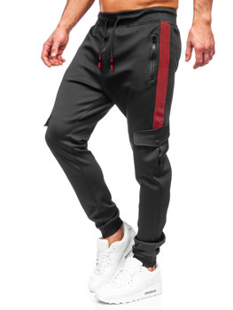 Juodos vyriškos sportinės jogger cargo kelnės Bolf K10283