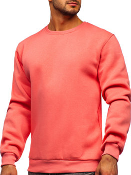 Koralų spalvos vyriškas storas džemperis be gobtuvo Bolf 2001