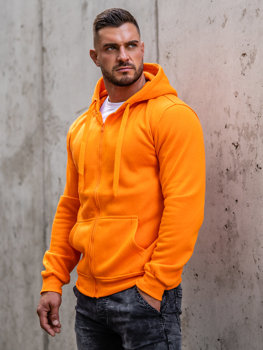 Oranžinis vyriškas džemperis su gobtuvu Bolf 2008A
