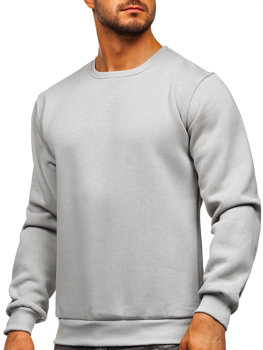 Pilkas vyriškas storas džemperis be gobtuvo Bolf 2001