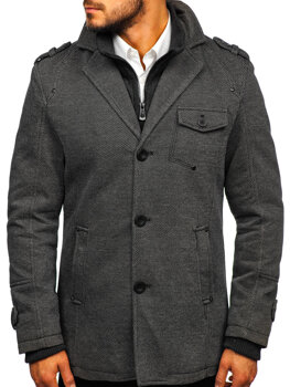 Pilkas vyriškas žieminis paltas Bolf 88801