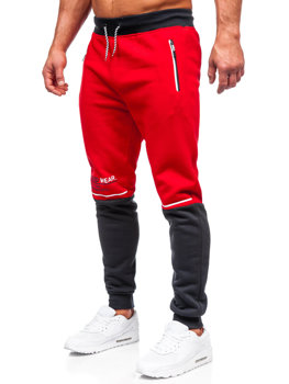 Raudonos vyriškos sportinės kelnės su paveikslėliu Bolf AM85