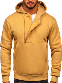 Rudas vyriškas storas džemperis su gobtuvu Bolf 02