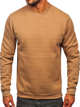 Smėlio spalvos vyriškas džemperis su paveikslėliu be gobtuvo Bolf LJ0599
