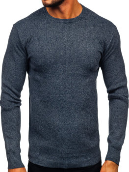 Tamsiai mėlynas vyriškas megztinis Bolf S8309