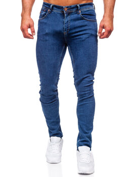 Tamsiai mėlynos vyriškos džinsinės kelnės regular fit Bolf 1122