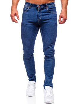 Tamsiai mėlynos vyriškos džinsinės kelnės regular fit Bolf 5158