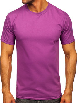 Violetiniai vyriški medvilniniai marškinėliai be paveikslėlio Bolf 192397
