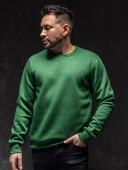 Vyriškas džemperis be gobtuvo žalias Bolf 2001A1