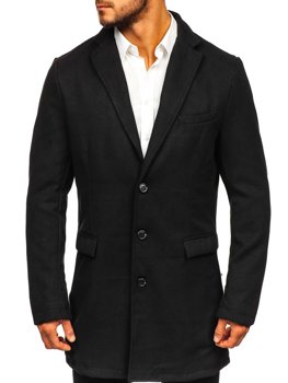 Vyriškas žieminis paltas juodas Bolf 1047-1