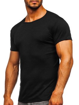 Vyriški marškinėliai be paveikslėlio juodi Bolf NB003