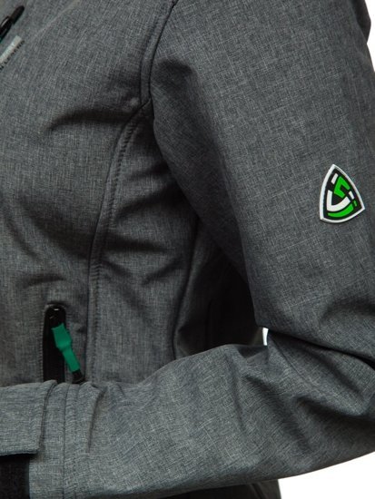 Pilka su žalia moteriška striukė demisezoninė softshell Bolf AB001