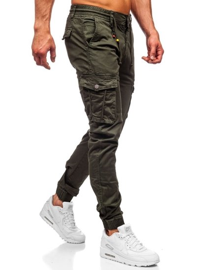 Tamsiai žalios vyriškos jogger cargo kelnės Bolf CT6703