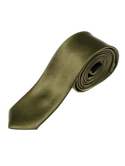 Vyriškas elegantiškas kaklaraištis tamsiai žalias siauras Bolf K001