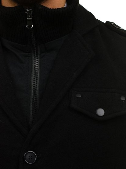 Vyriškas paltas juodas Bolf 8853A