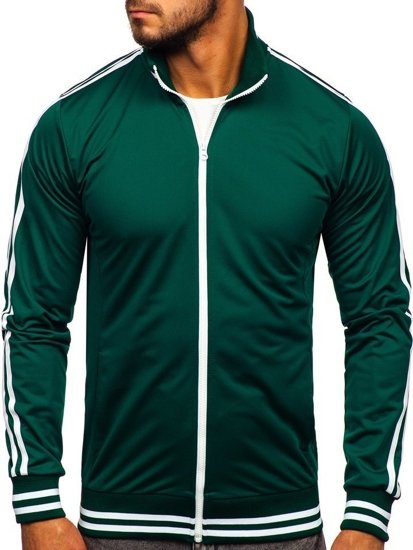 Vyriškas užsegamas džemperis be gobtuvo retro stiliaus žalias Bolf 11113