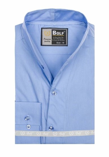 Vyriški marškiniai ilgomis rankovėmis žydri Bolf 5702
