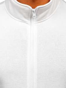 Baltas vyriškas užsegamas džemperis stačia apykakle Bolf B2002