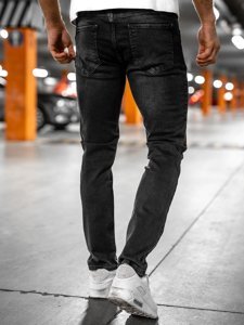 Juodos vyriškos džinsinės kelnės regular fit Bolf R903