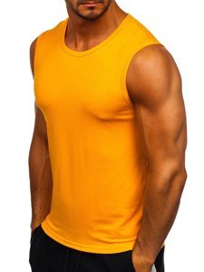 Marškinėliai be rankovių be paveikslėlio oranžiniai Bolf 99001