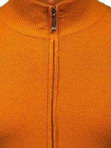 Šviesiai rudas vyriškas užsegamas megztinis Bolf YY07