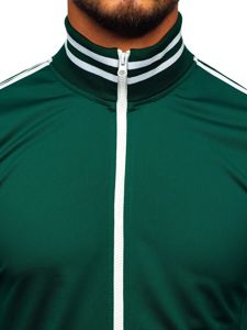Vyriškas užsegamas džemperis be gobtuvo retro stiliaus žalias Bolf 11113