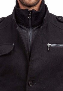 Vyriškas žieminis paltas juodas Bolf 8856B