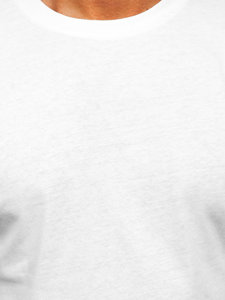 Vyriški ilgi marškinėliai be paveikslėlio balti Bolf 14290