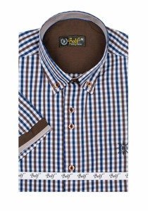 Vyriški languoti marškiniai trumpomis rankovėmis rudi Bolf 4510