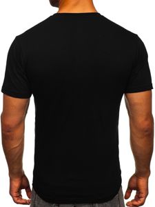 Vyriški marškinėliai su paveikslėliu juodi Bolf 142173