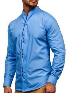 Vyriški marškiniai ilgomis rankovėmis žydri Bolf 5720