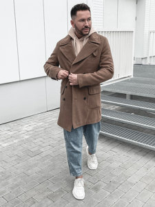 Žieminis vyriškas paltas šviesiai rudas Bolf 1048B